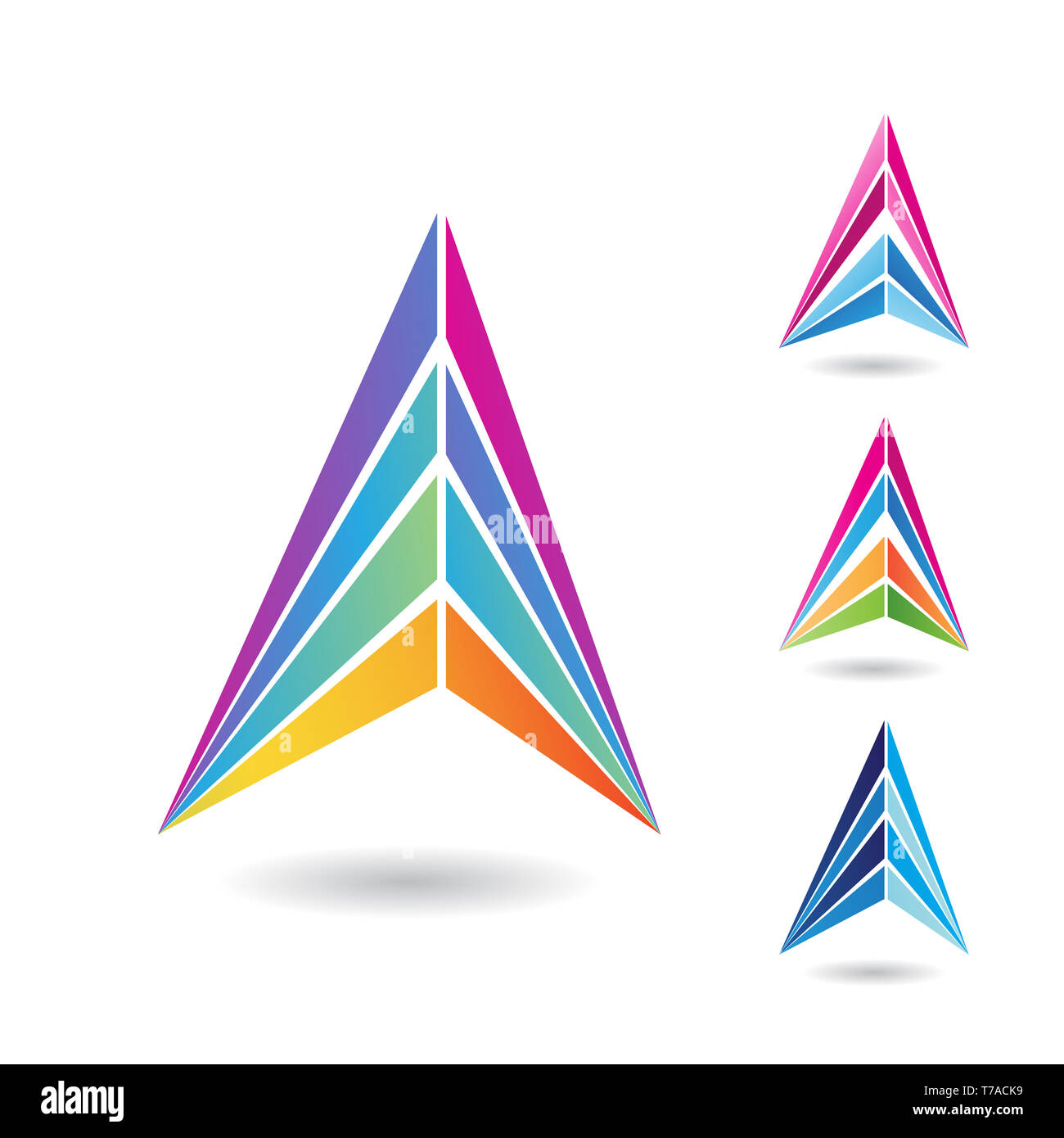 Design Concept of a Colorful Abstract Triangular Icon of Letter A ...