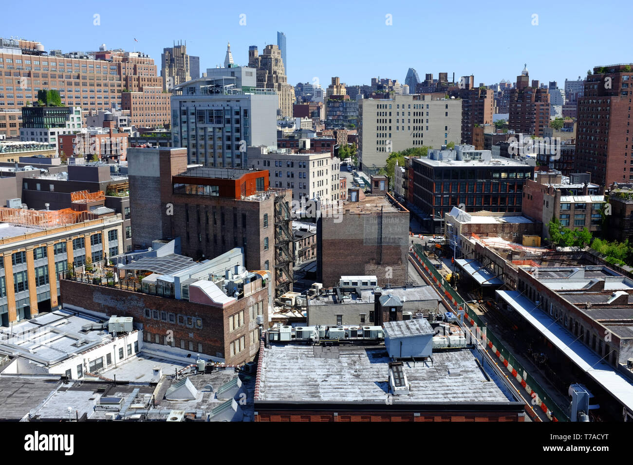 Rooftop view of Meatpacking district and Chelsea neighborhood in