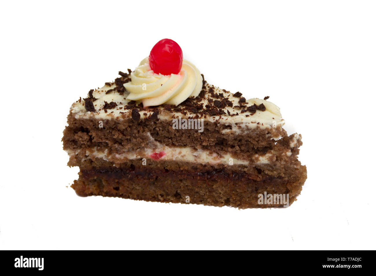 portion of cake isolated on white background Stock Photo