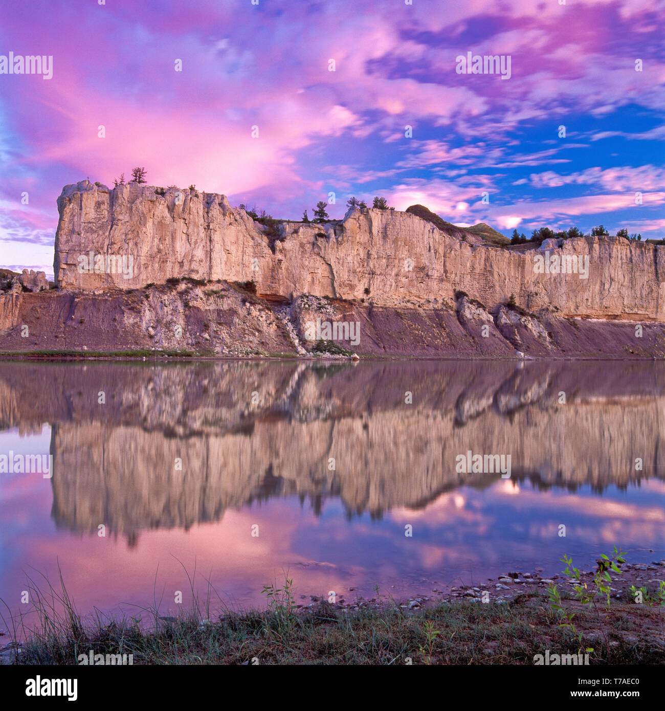 sunrise over the white cliffs of the wild and scenic missouri river near virgelle, montana Stock Photo