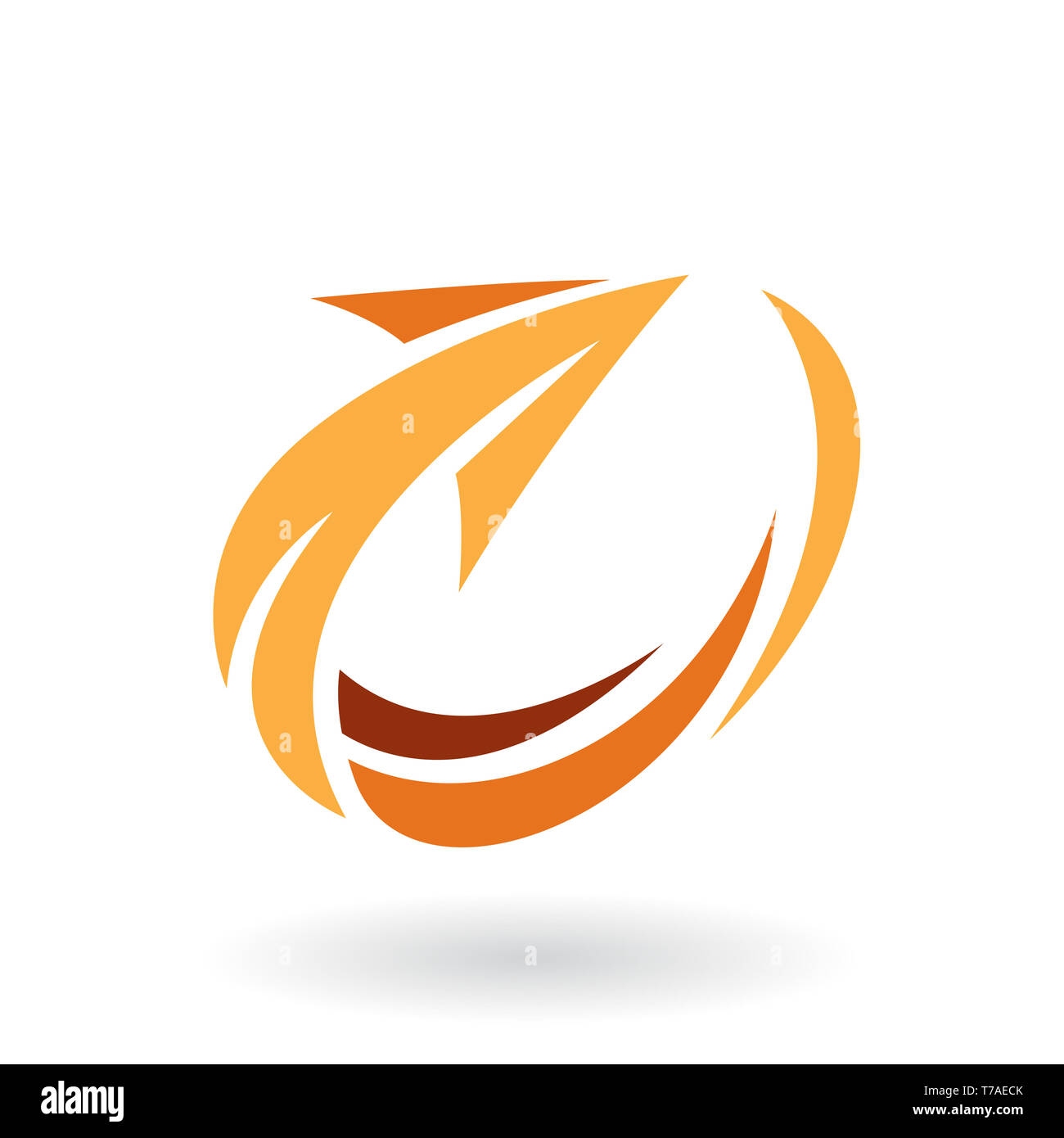 Vector Illustration of Abstract Rotating Arrow Icon isolated on a white ...