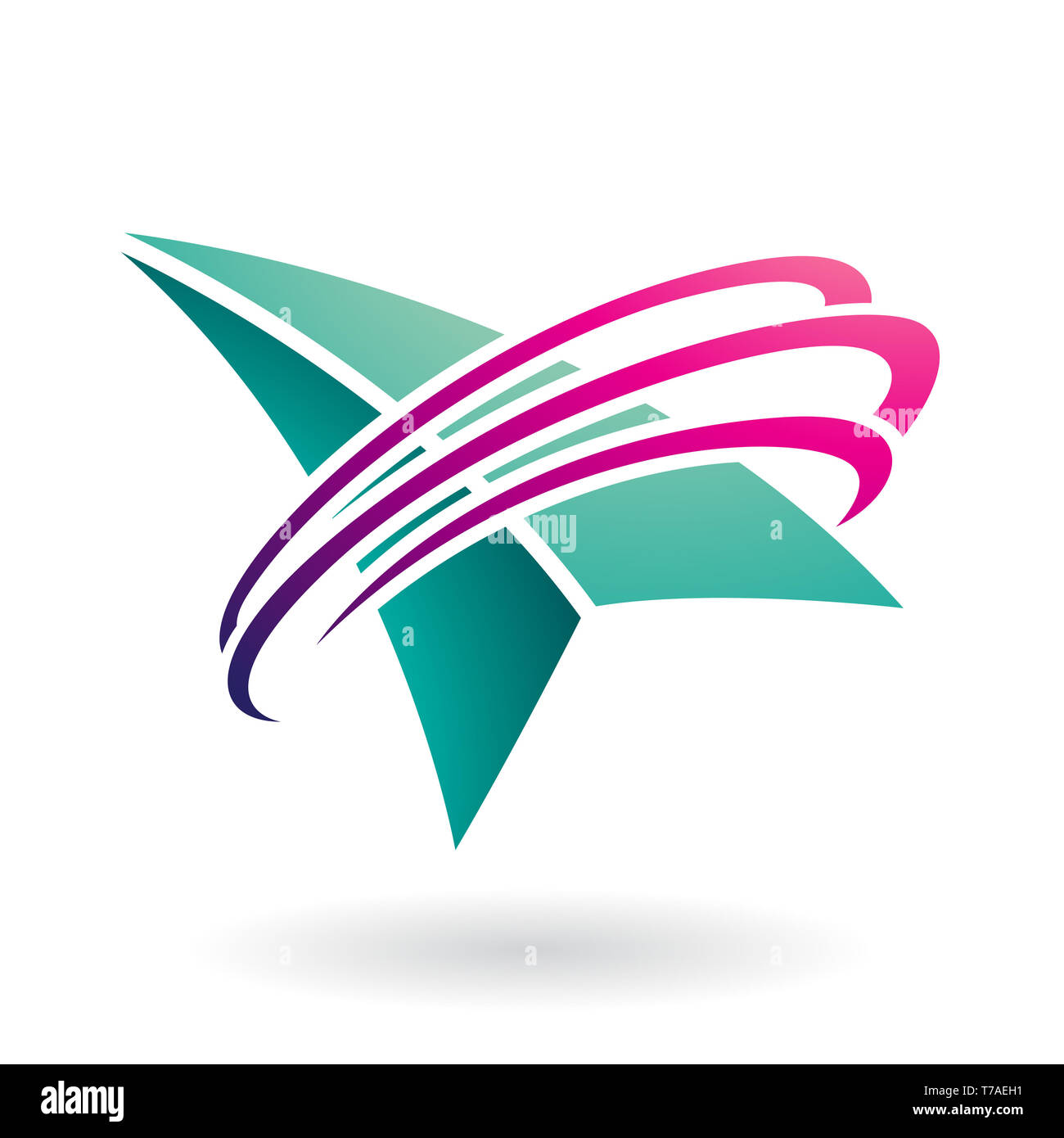 Vector Illustration of an Arrow and Ring Shaped Abstract Icon isolated ...