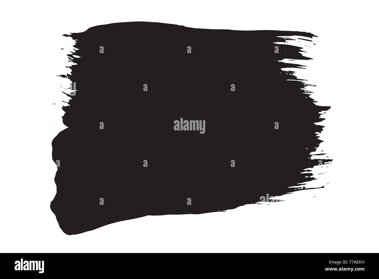 Grunge hand drawn paint brush stripe. Vector black ink brush stroke ...