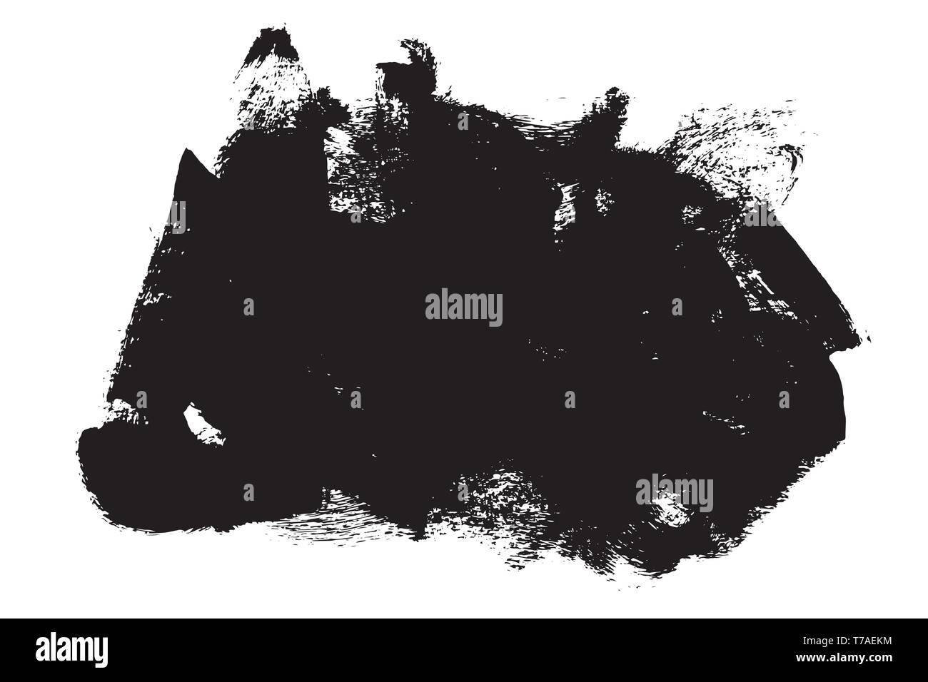 Grunge hand drawn paint brush stripe. Vector black ink brush stroke ...