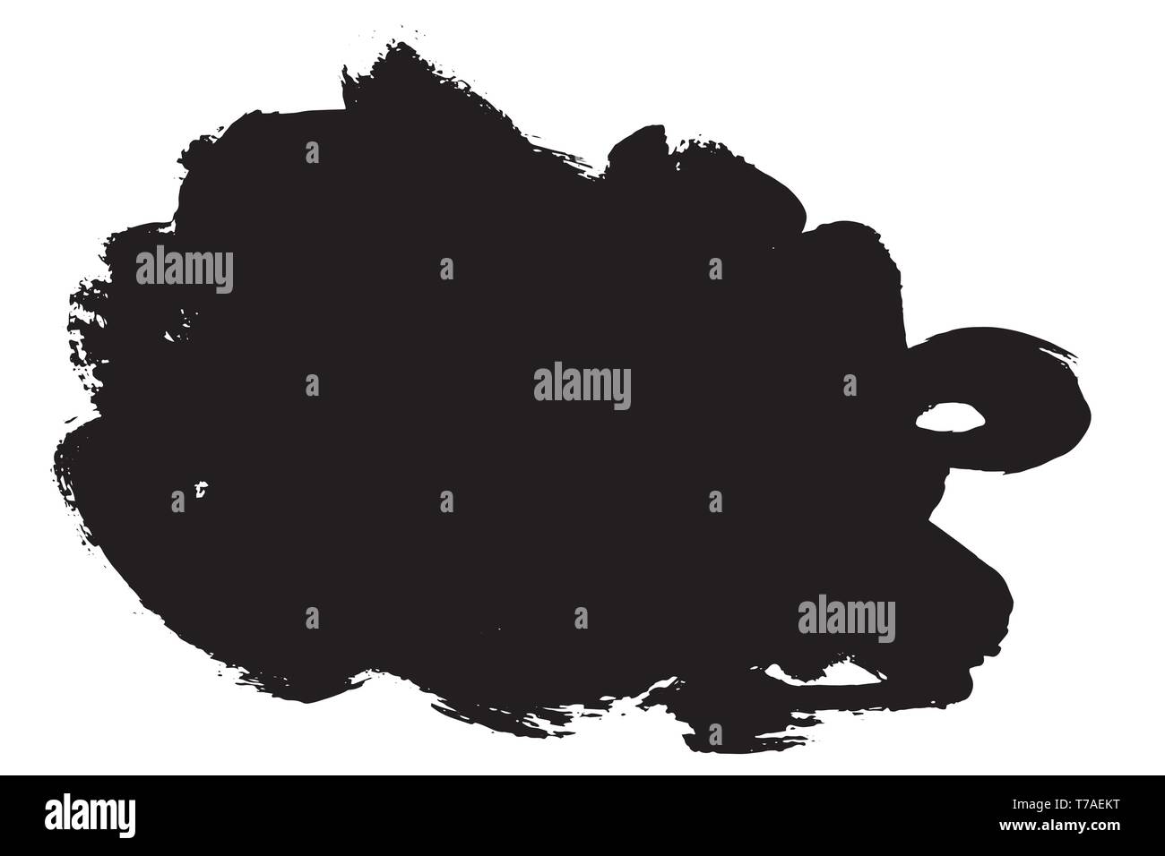 Grunge hand drawn paint brush stripe. Vector black ink brush stroke ...