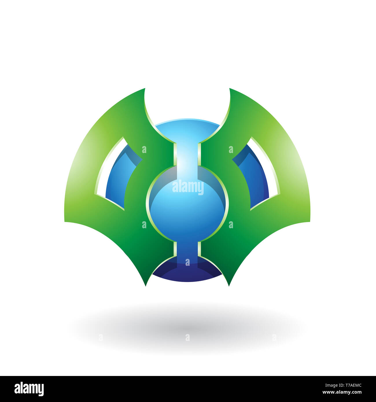 Vector Illustration of a Futuristic Shaped Abstract Sphere and Blade ...