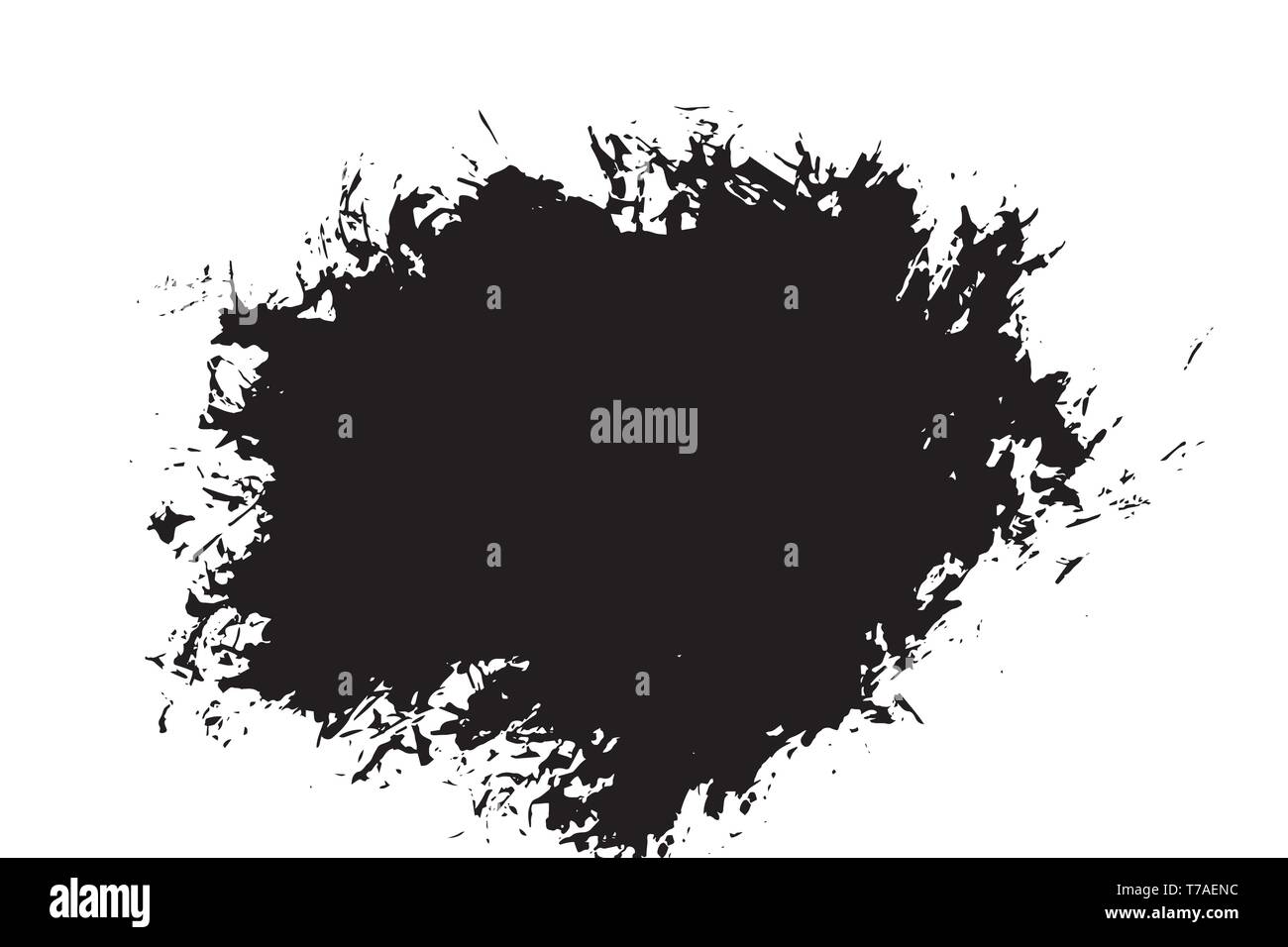 Grunge hand drawn paint brush stripe. Vector black ink brush stroke ...