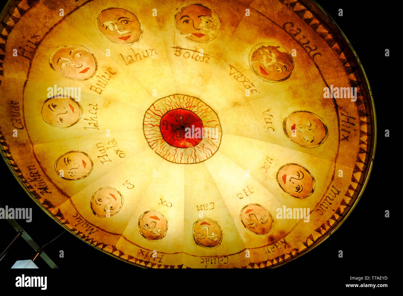 image of a Relic depicting a Mayan Calendar painted in a golden Dome