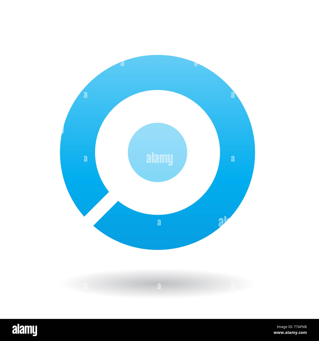 Vector Illustration of a Bold Blue Icon for Letter O isolated on a ...
