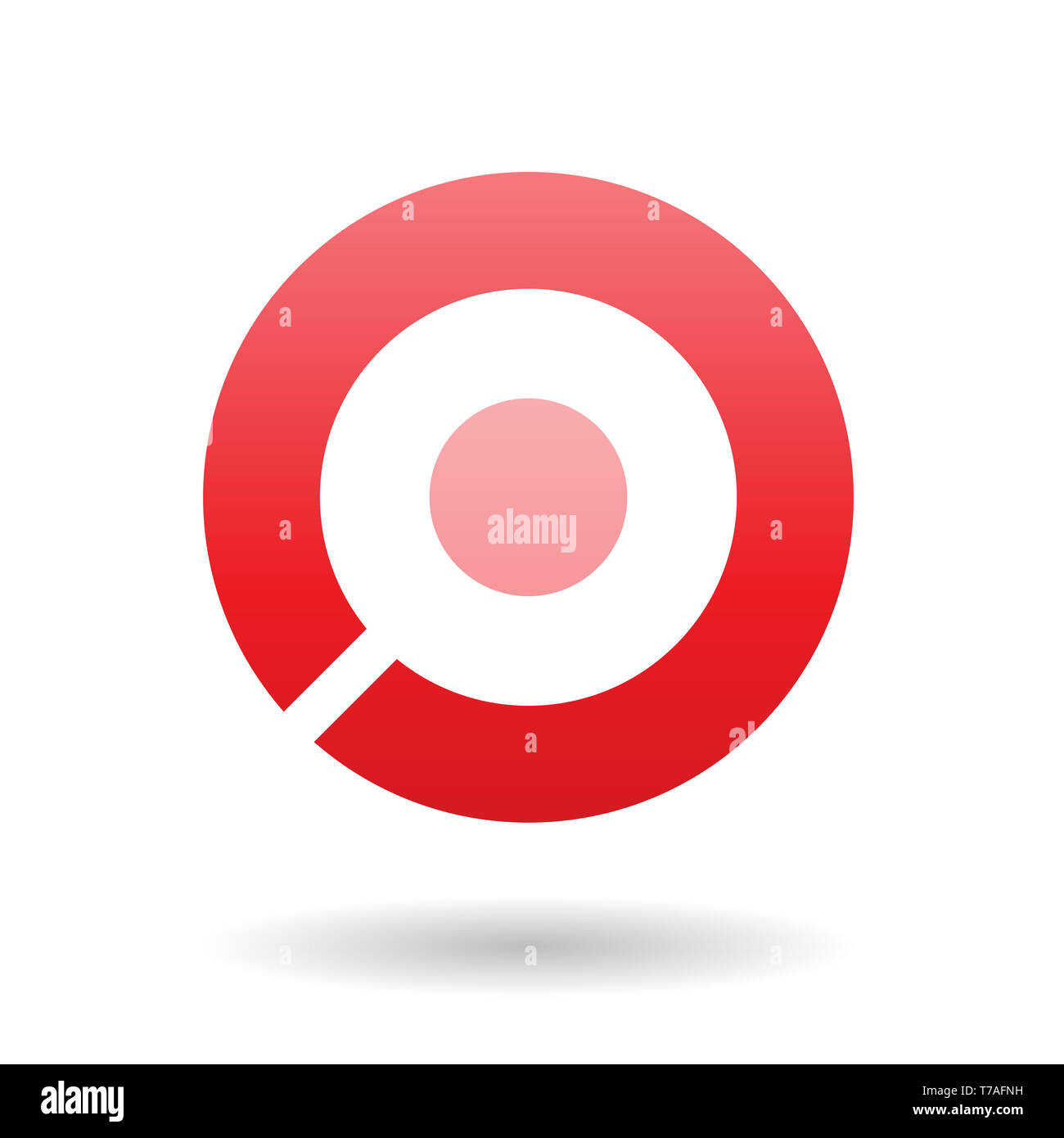 Vector Illustration of a Bold Red Icon for Letter O isolated on a White ...