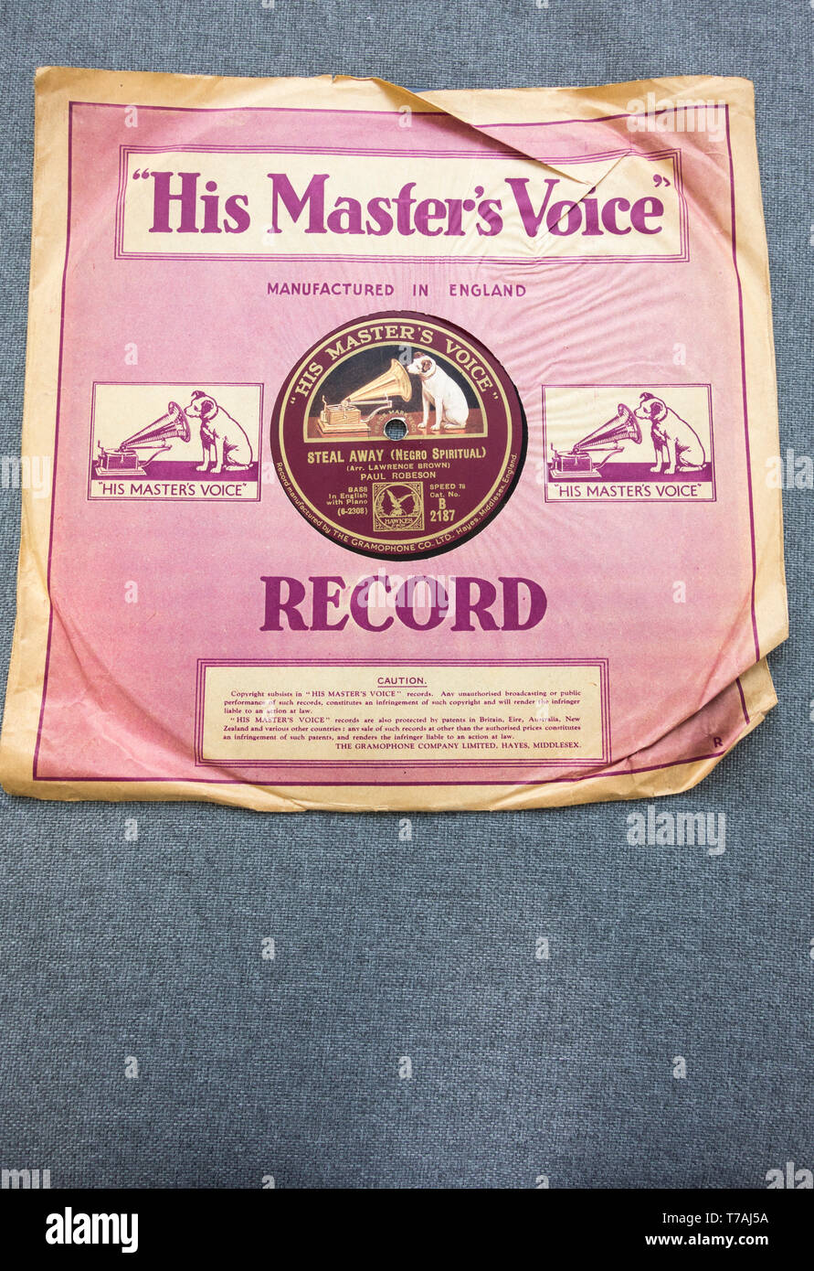 His Master's Voice record label with Steal Away by Paul Robeson on an
