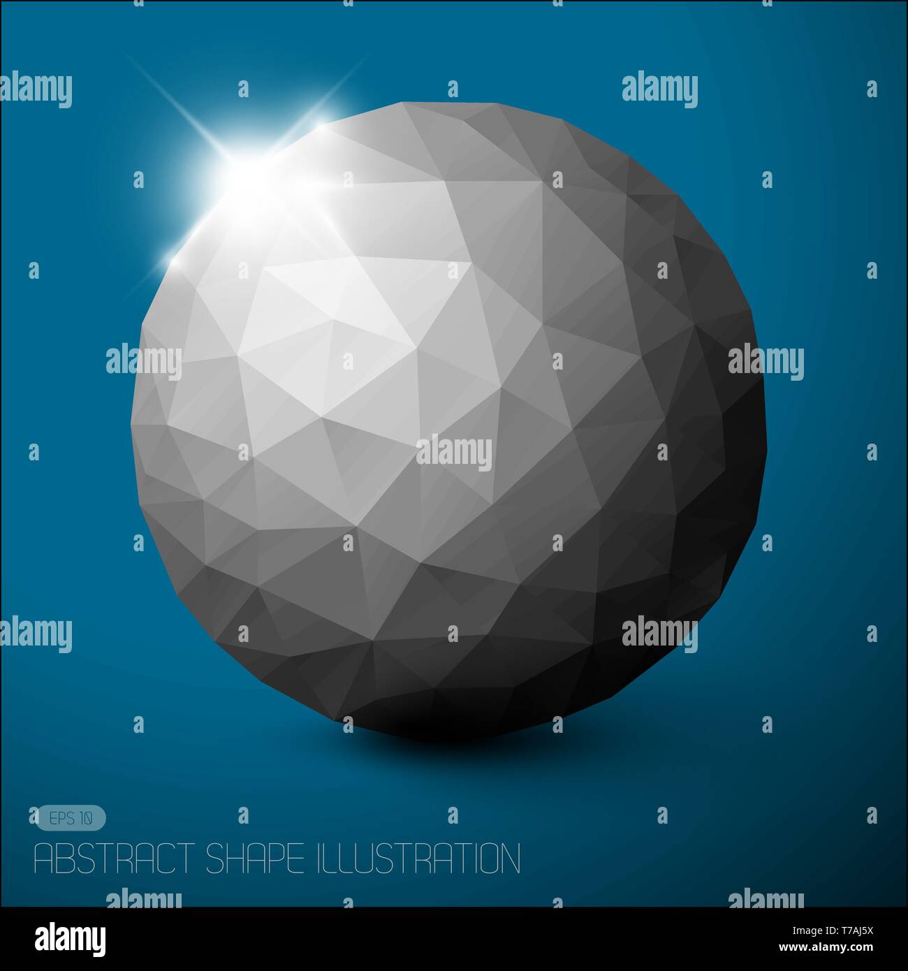 Abstract sphere background - 3D vector illustration on blue background Stock Vector
