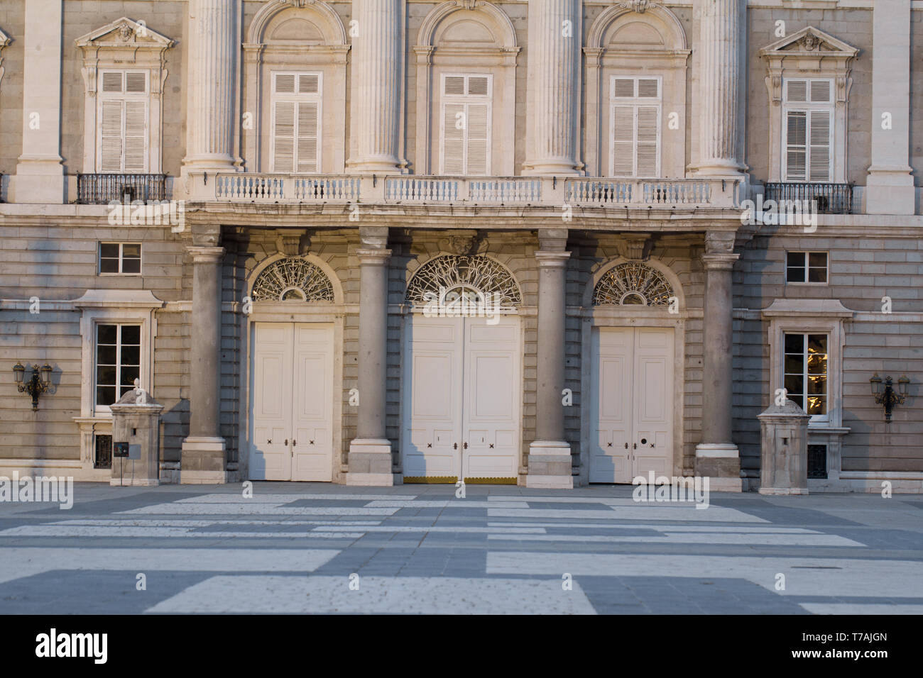facade of palacio Real in Madrid Stock Photo