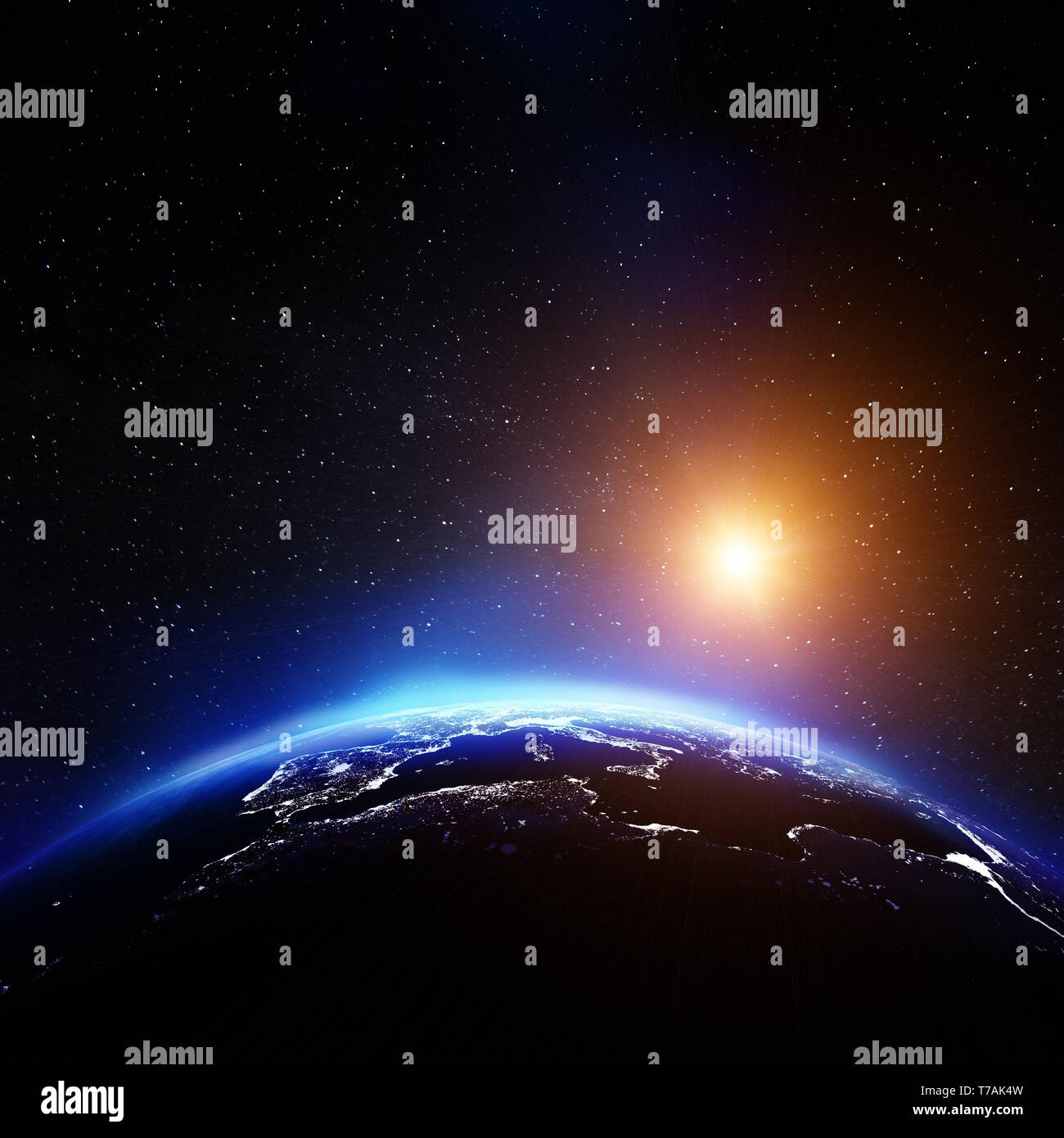 Europe night map hi-res stock photography and images - Alamy