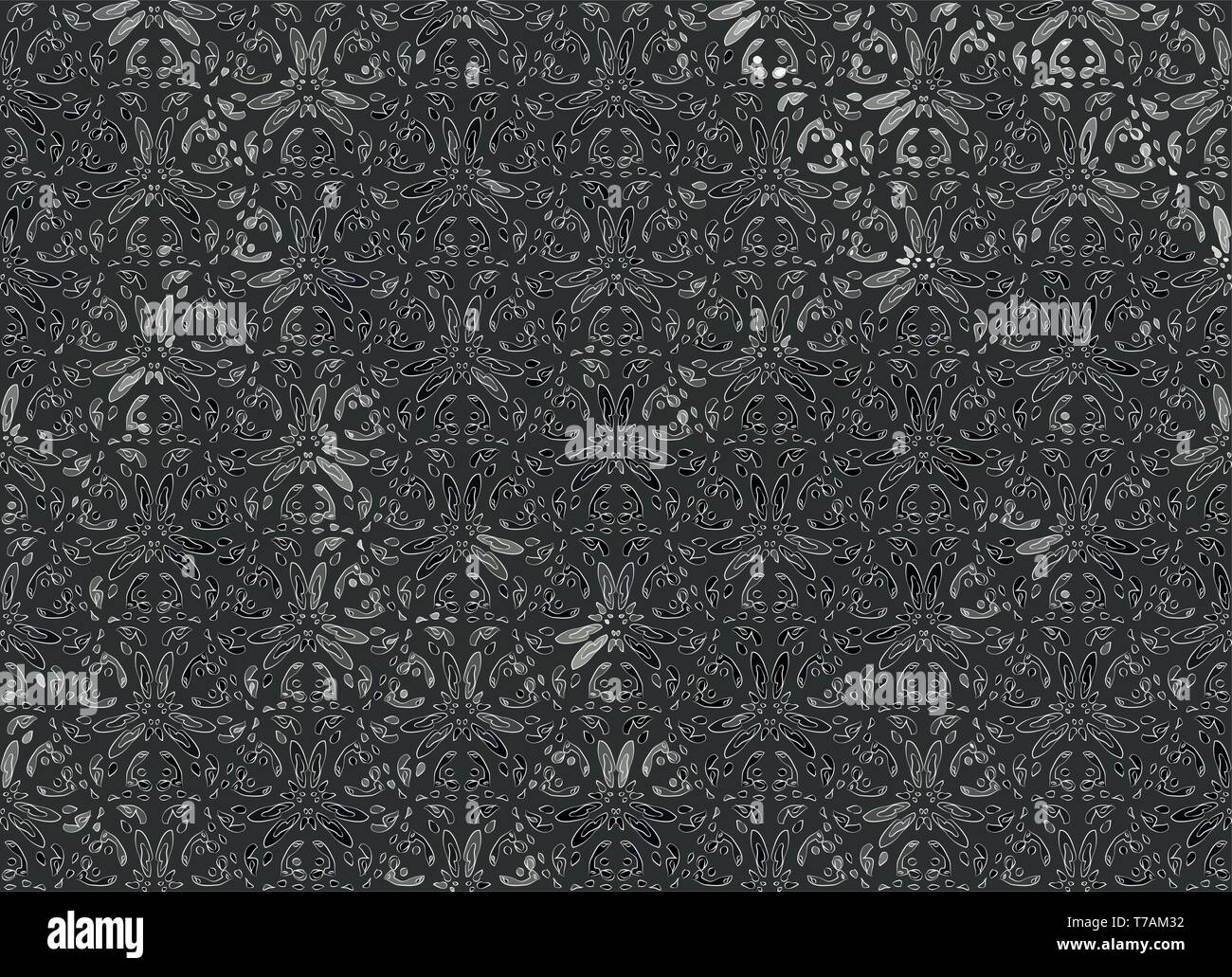 dark vector background with light floral ornament for your design