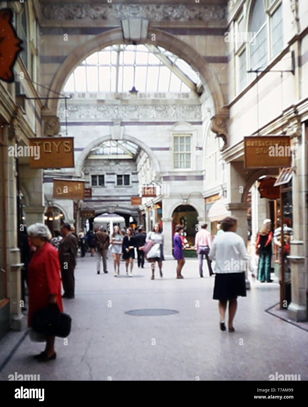 Shopping Arcade in Chester in 1972 Stock Photo