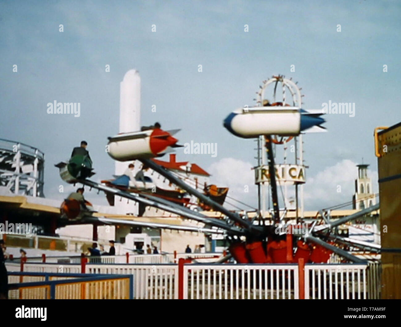 Funfair is Southport possibly in the 1980s Stock Photo