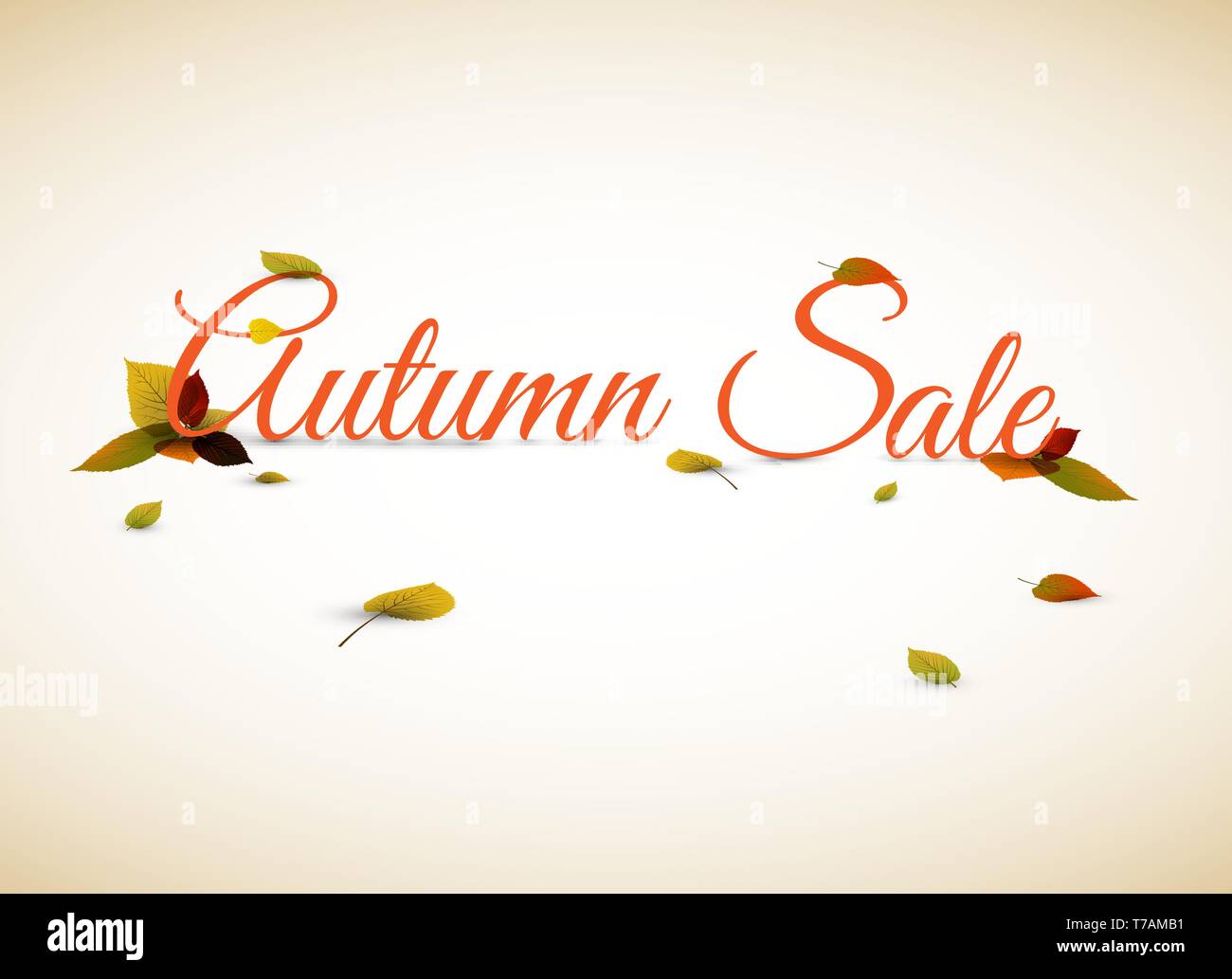 Vector fall sale poster / illustration with colorful leafs Stock Vector