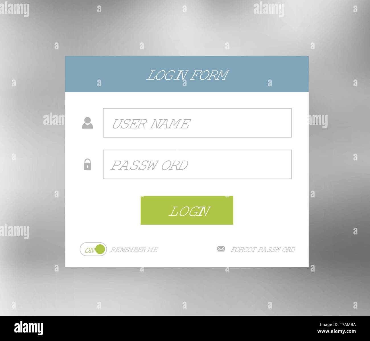 Vector Login Form Template Design With Simple Modern Flat User