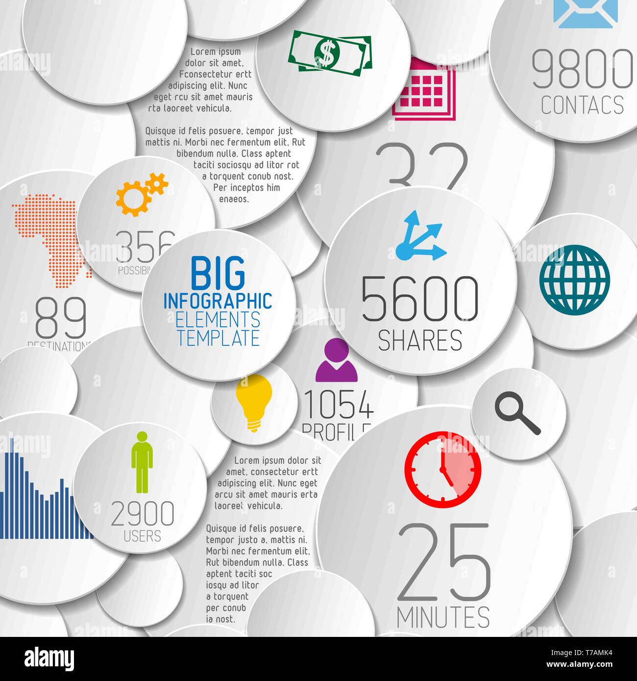Vector abstract circles background illustration / infographic template ...