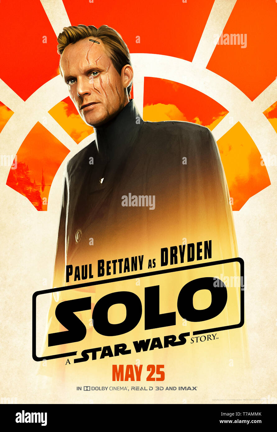 Solo: A Star Wars Story (2018) directed by Ron Howard and starring Paul Bettany as Dryden Vos. Stock Photo