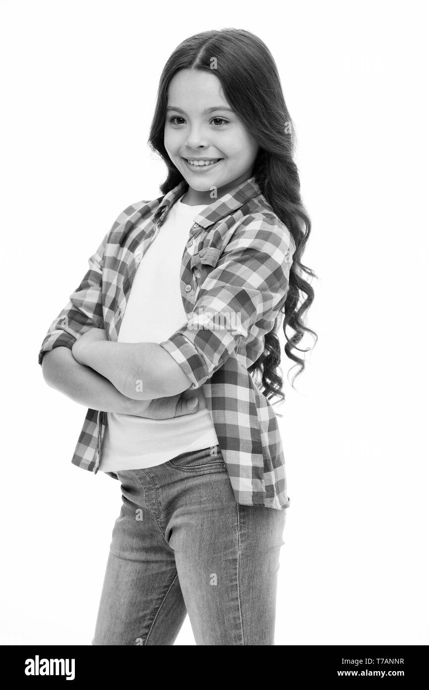 Kid Girl Long Curly Hair Posing Confidently Girl Curly Hairstyle