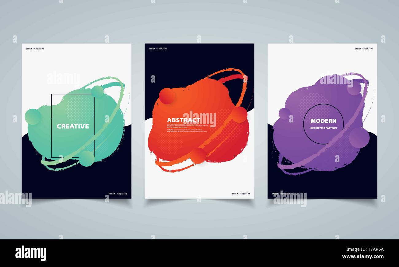 Abstract Circle Colorful Fluid Geometric Shape Banners Brochure