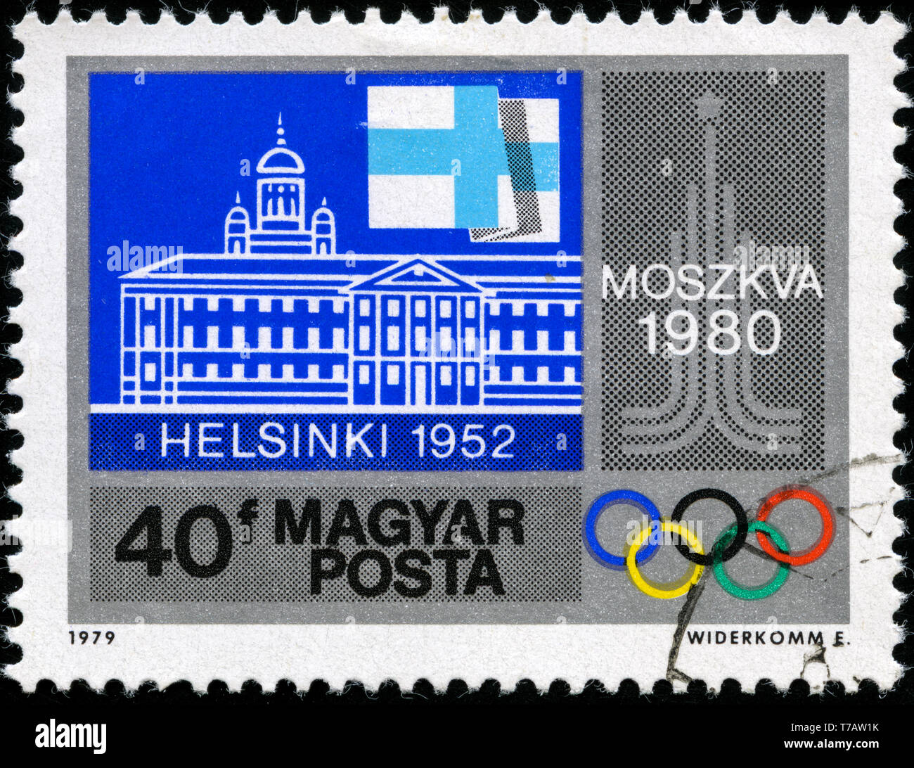 Postage stamp from Hungary in the Summer Olympic Games, 1980 Moscow (1) series issued in 1979 Stock Photo