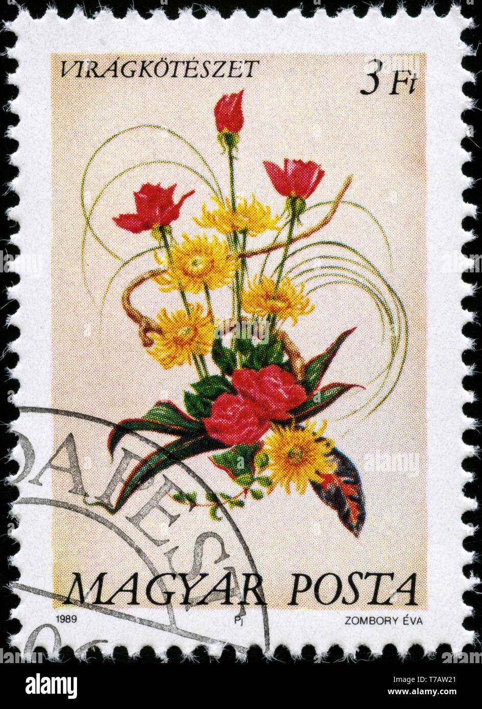 Postage stamp from Hungary in the Flowers (1989) series Stock Photo - Alamy
