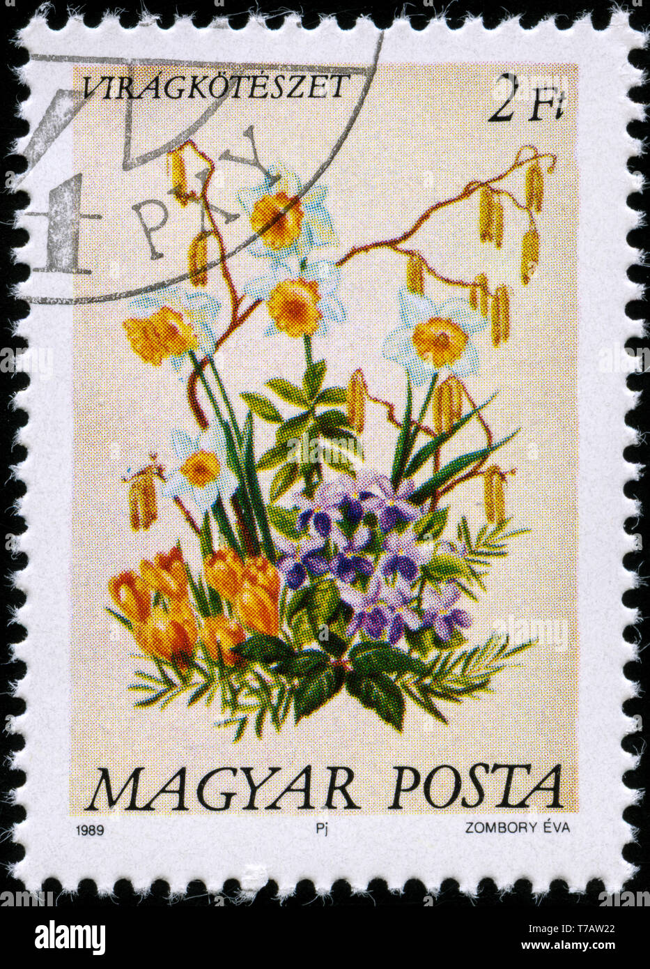 Postage stamp from Hungary in the Flowers (1989) series Stock Photo - Alamy