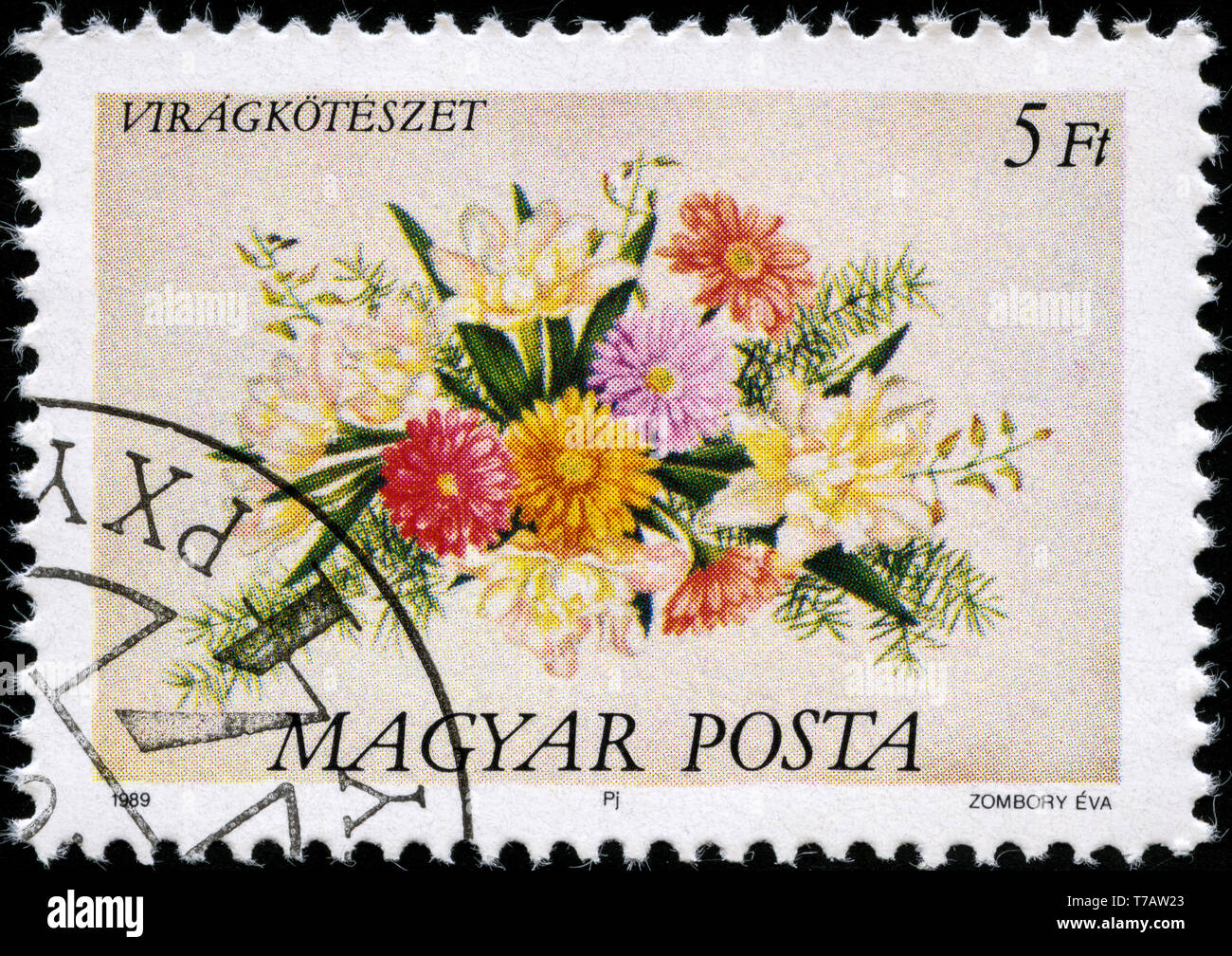 Postage stamp from Hungary in the Flowers (1989) series Stock Photo - Alamy