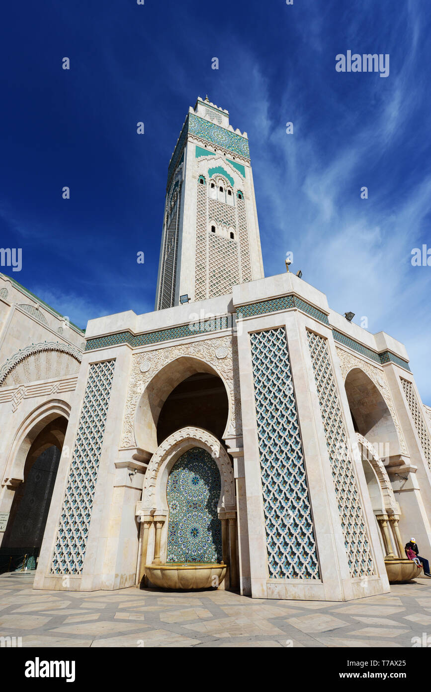 The beautiful Hassan II mosque in Casablanca, Morocco. Stock Photo