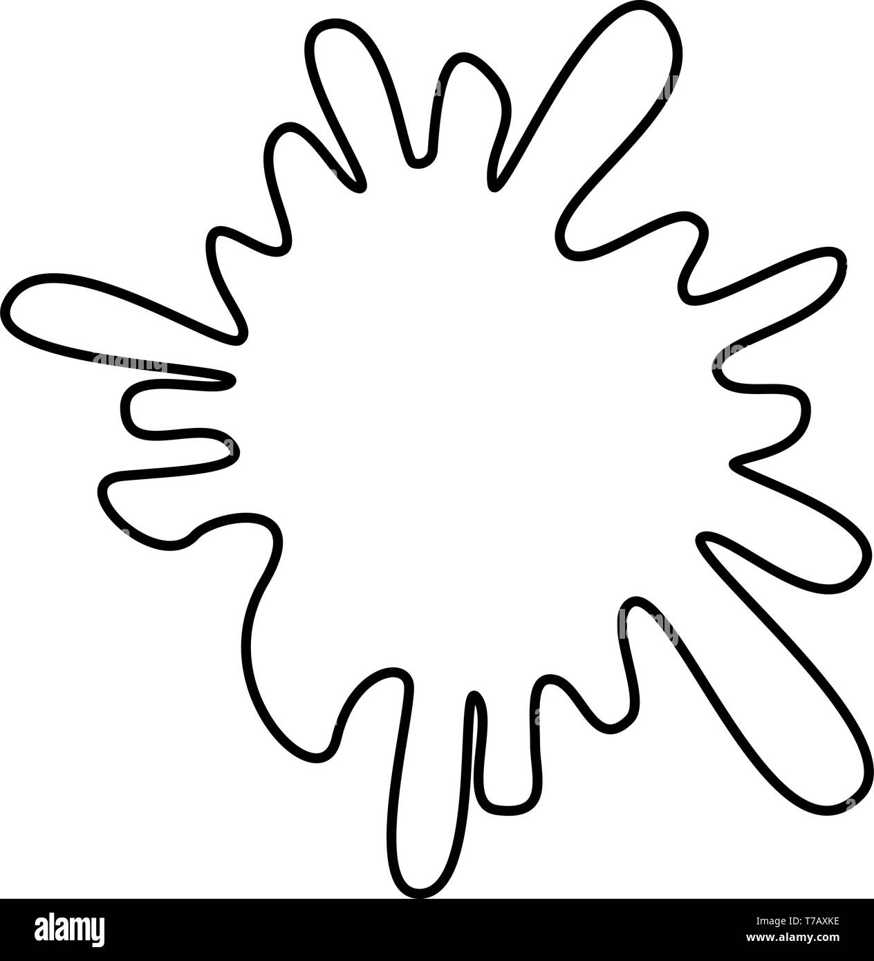 Blot Ink Spot Paint Splash Icon Outline Black Color Vector Illustration