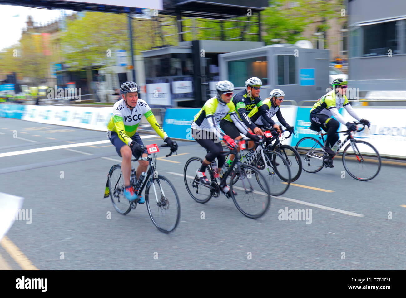 Tour De Yorkshire Finish Line on The Headrow in Leeds Stock Photo Alamy