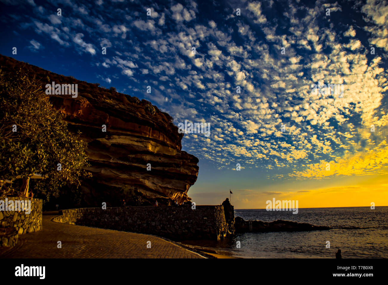 Abama beach, an amazing beach on the south of Tenerife, Canary Islands. Stock Photo