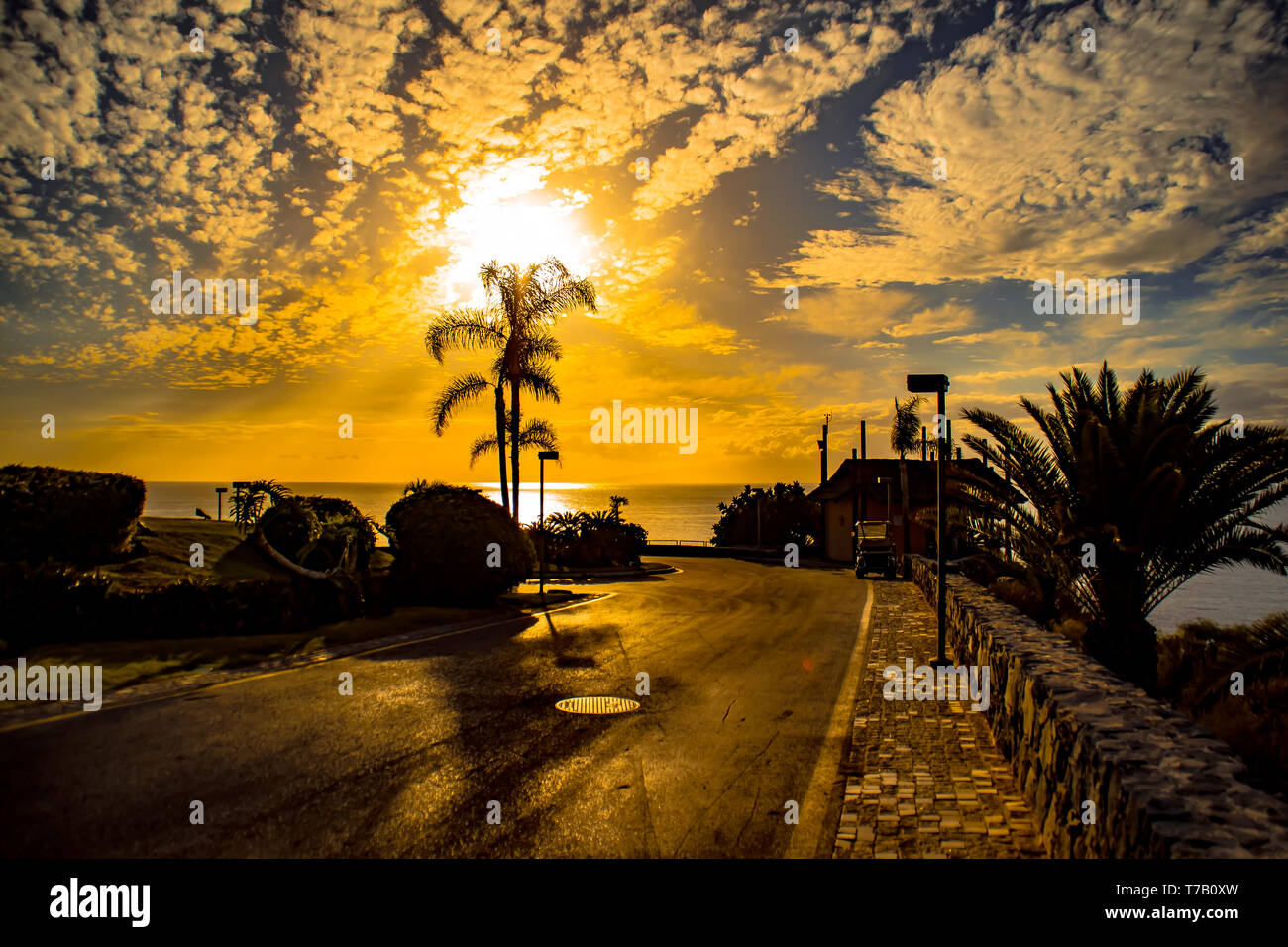 Abama beach, an amazing beach on the south of Tenerife, Canary Islands. Stock Photo