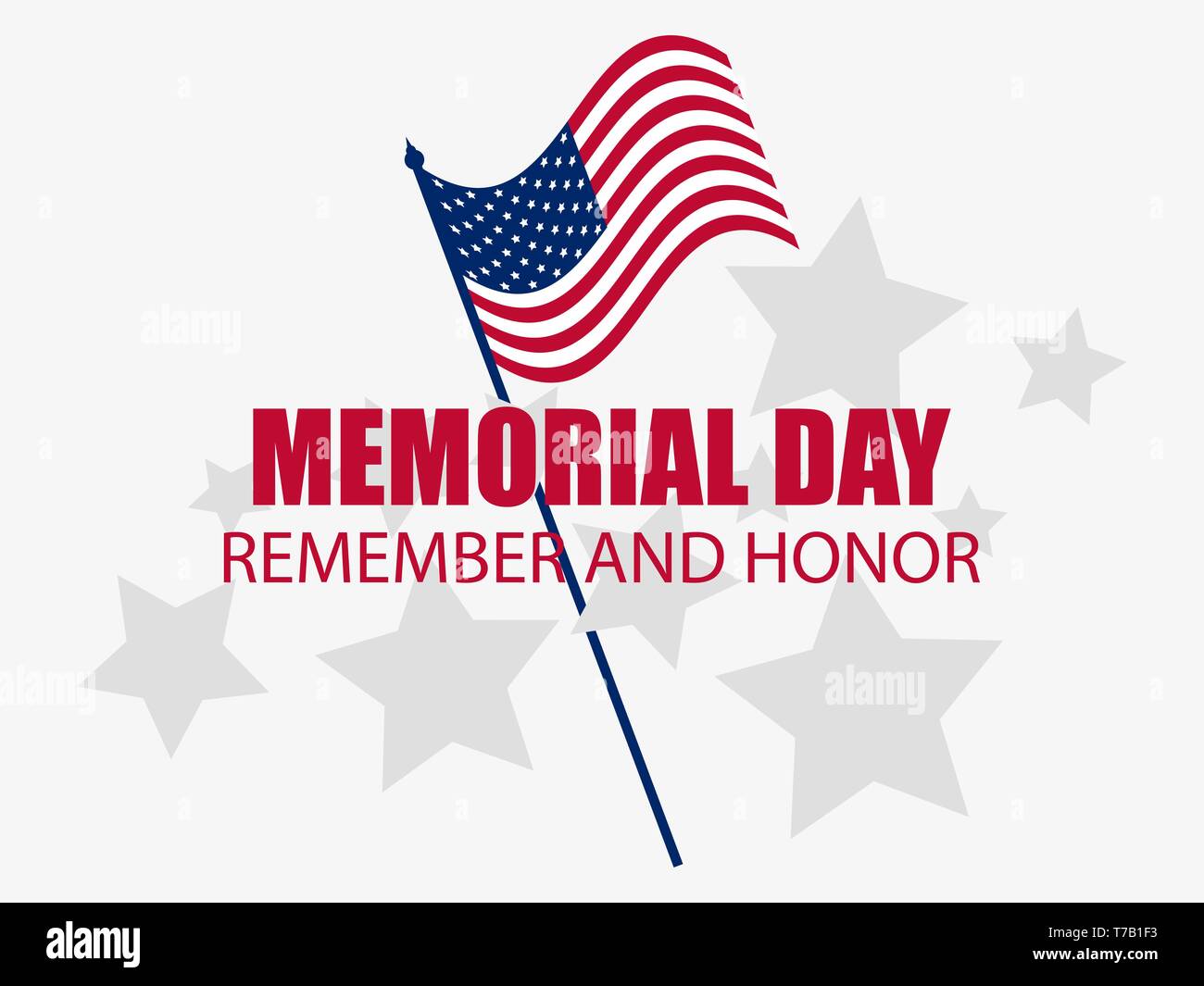 Memorial Day. Remember and Honor. Flag of the United States. Vector ...