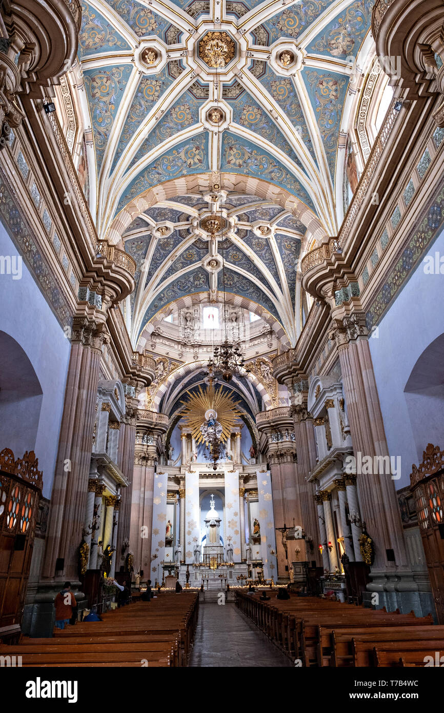 The ornate baroque churrigueresque style interior of the Parish of Our ...