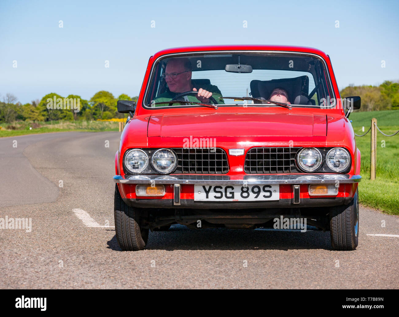 Classic vintage 1976 Triumph Dolomite Sprint car at Archerfield Estate,  North Berwick Rotary Club Classic Car Tour 2019, East Lothian, Scotland, UK  Stock Photo - Alamy