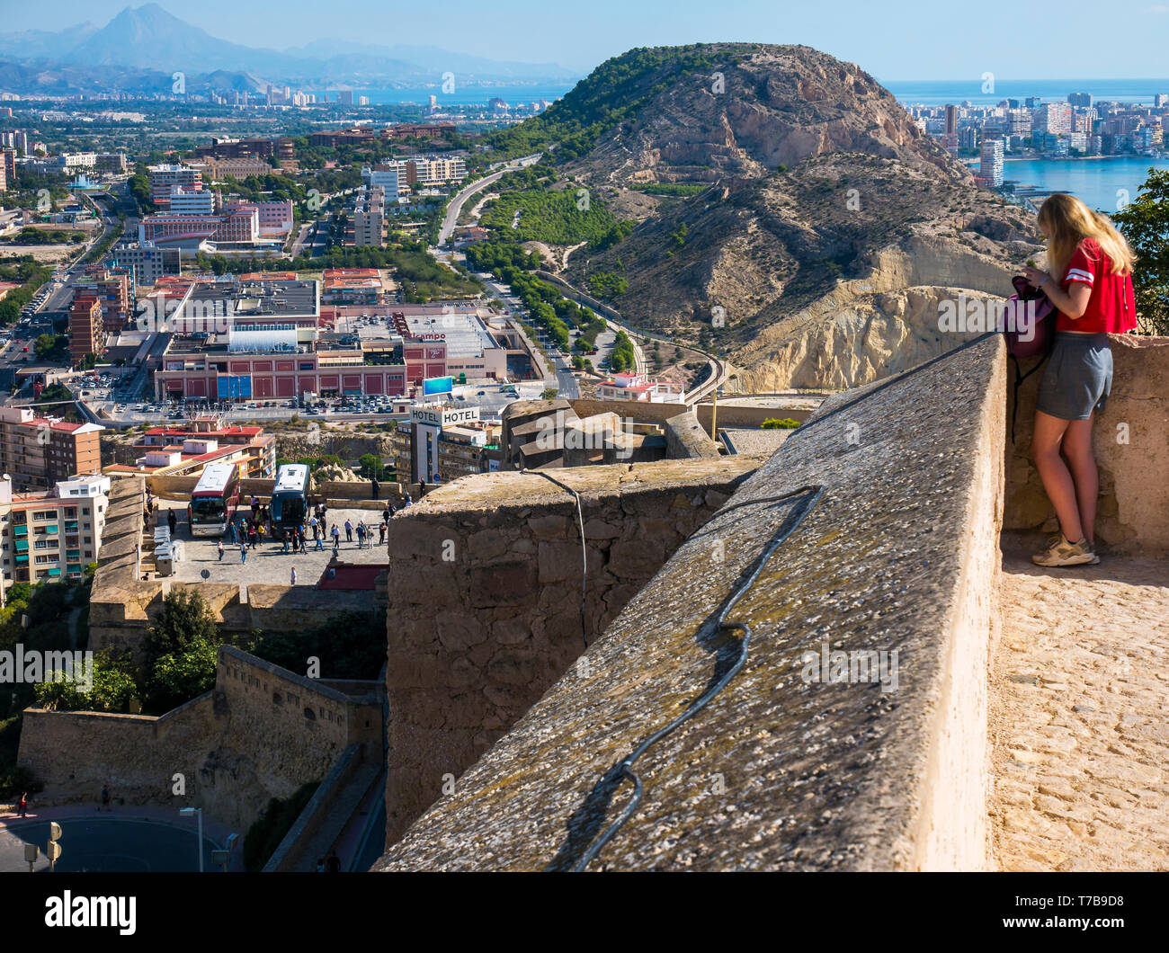 Vistas desde el Castillo de Santa Bárbara. Alicante. Comunidad Valenciana.  España Stock Photo - Alamy