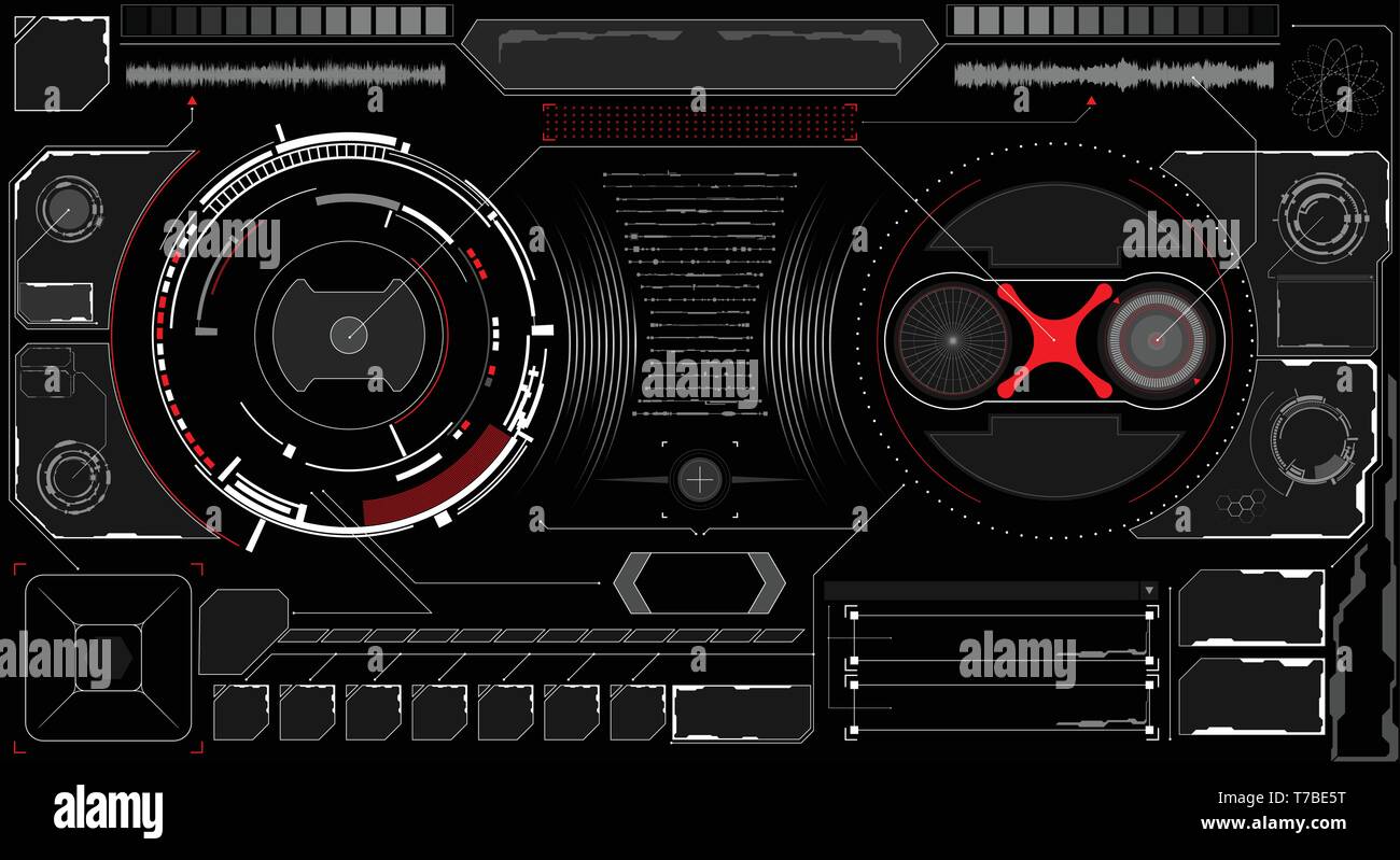 Sci-Fi Futuristic Glowing HUD Display. Vitrual Reality Stock Vector