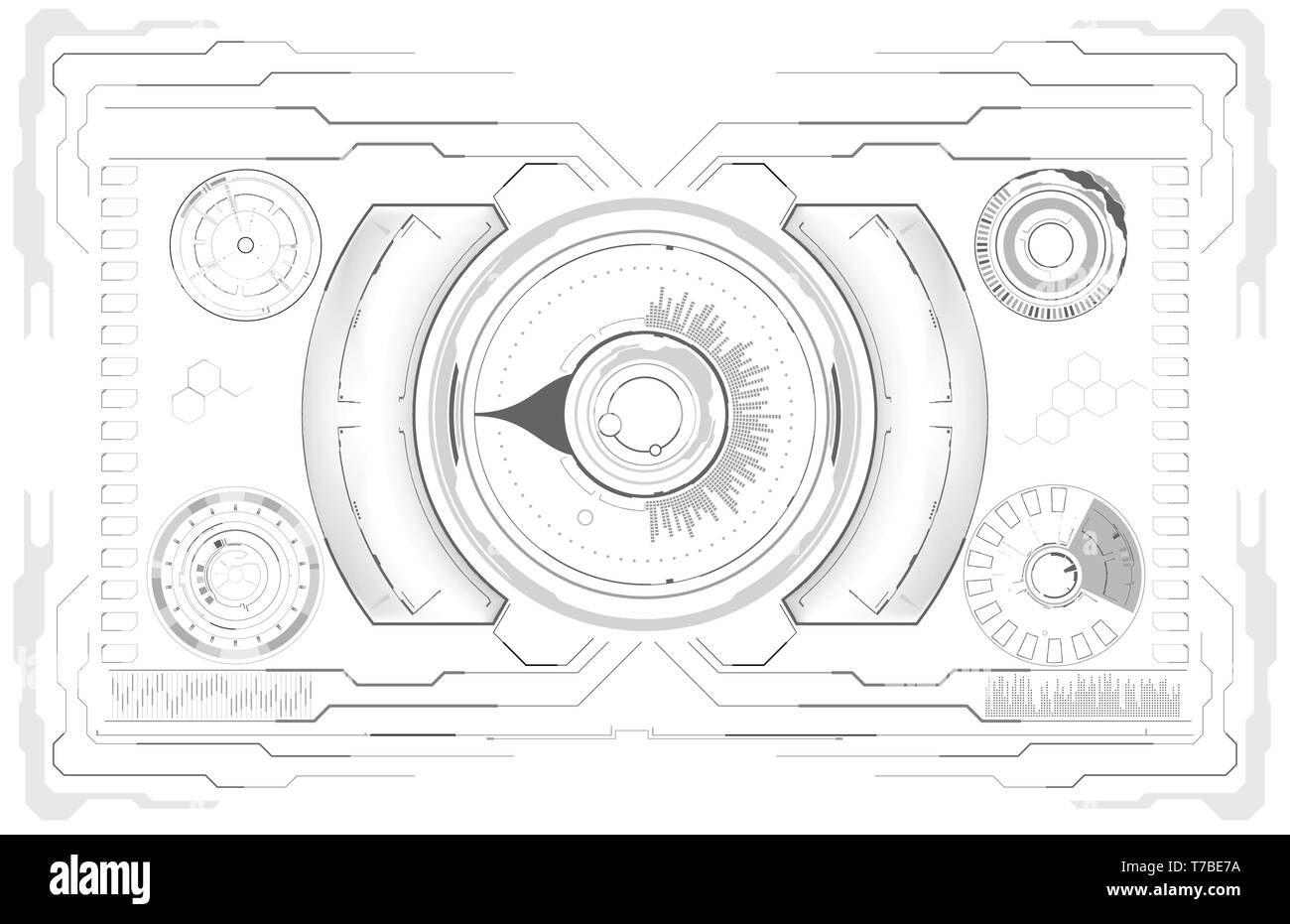 Sci-Fi Futuristic Glowing HUD Display. Vitrual Reality Stock Vector