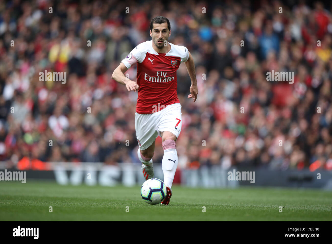 London, UK. 05th May, 2019. Henrikh Mkhitaryan (A) at the Arsenal v Brighton and Hove Albion English Premier League football match at The Emirates Stadium, London, UK on May 5, 2019. **Editorial use only, license required for commercial use. No use in betting, games or a single club/league/player publications** Credit: Paul Marriott/Alamy Live News Stock Photo