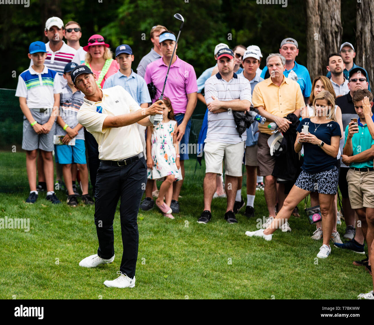 Charlotte, NC, USA. 5th May 2019. Seamus Power during the PGA Tour Wells Fargo Championship on Sunday May 5, 2019 at Quail Hollow Country Club in Charlotte, NC. Jacob Kupferman/CSM Credit: Cal Sport Media/Alamy Live News Stock Photo