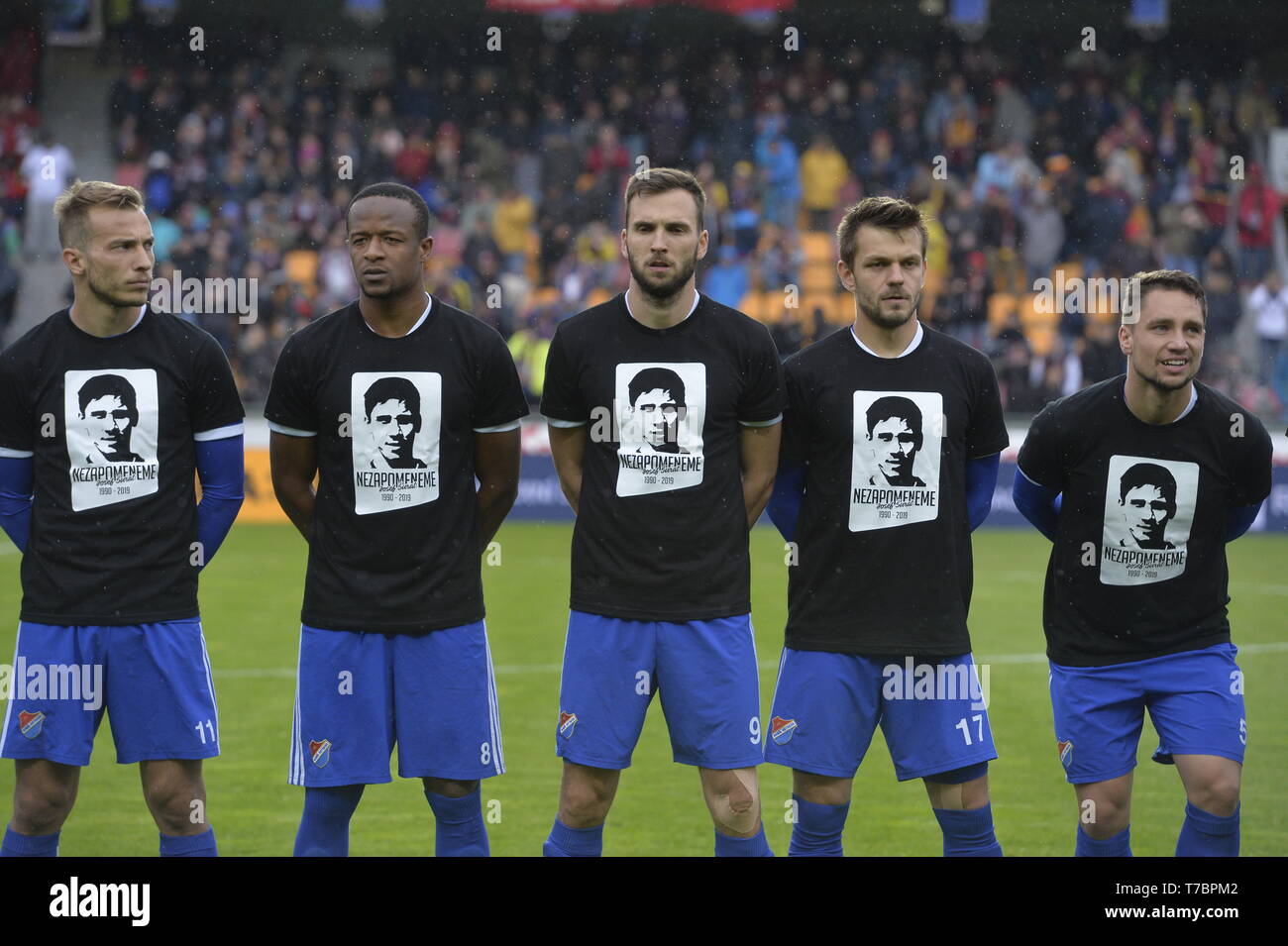 Soccer Players Of Fc Banik Ostrava Are Seen In Dresses Sural 23 In Honor To Josef Sural Prior To The Match Ac Sparta Prague Vs Fc Banik Ostrava In May 4 2019