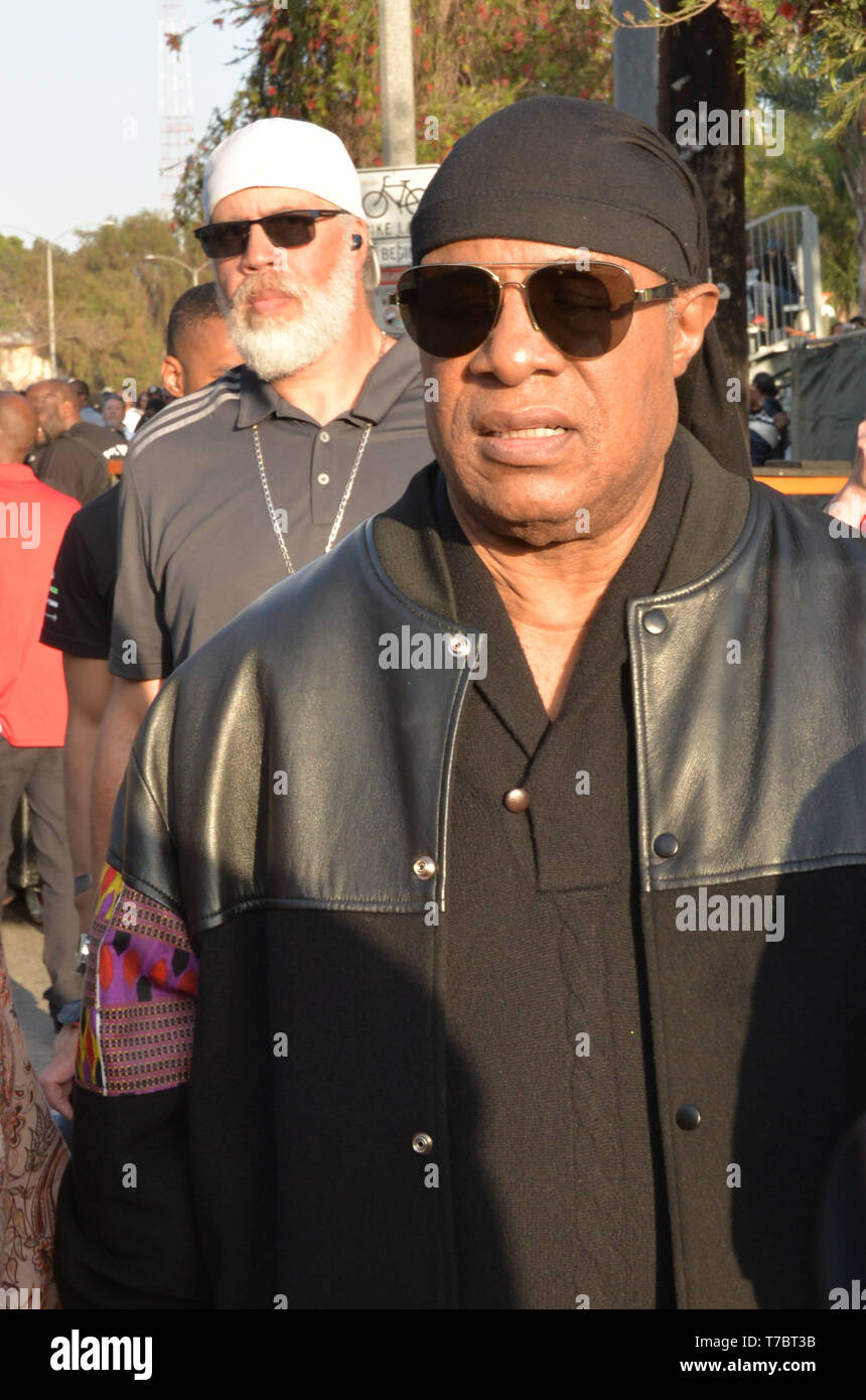 Los Angeles, Ca, USA. 4th May, 2019. Stevie Wonder at The City Of Los Angeles Officially Unveils Obama Boulevard In Honor Of The 44th President Of The United States Of America in Los Angeles, California on May 3, 2019. Credit: Koi Sojer/Snap'n U Photos/Media Punch/Alamy Live News Stock Photo