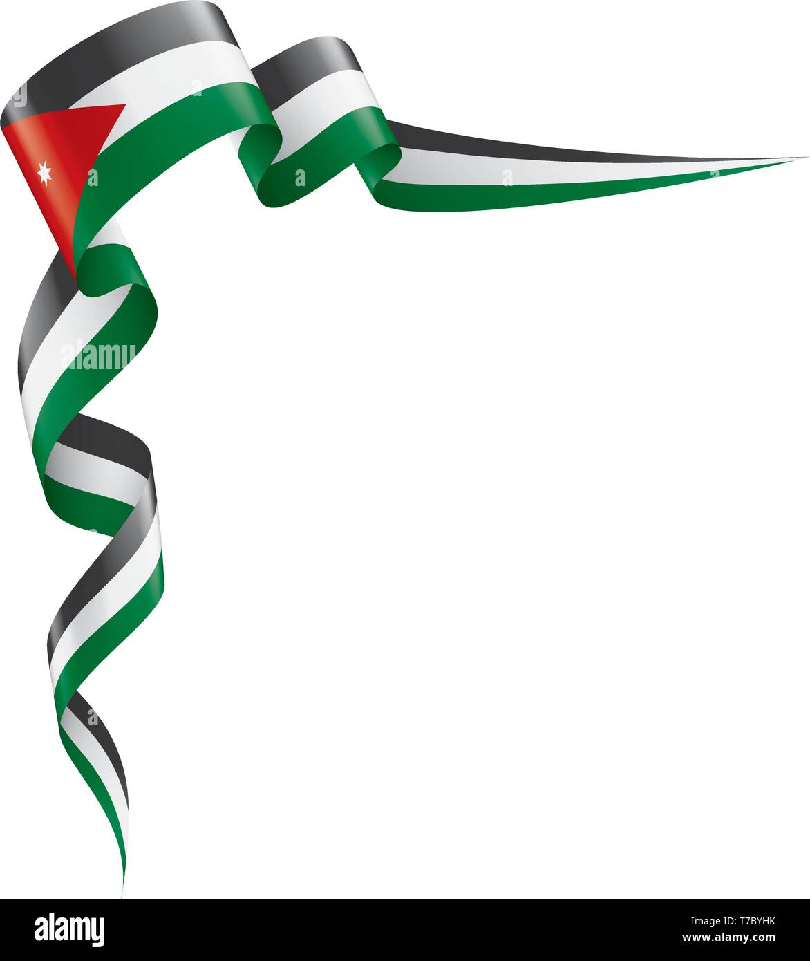 Jordan flag, vector illustration on a white background Stock Vector