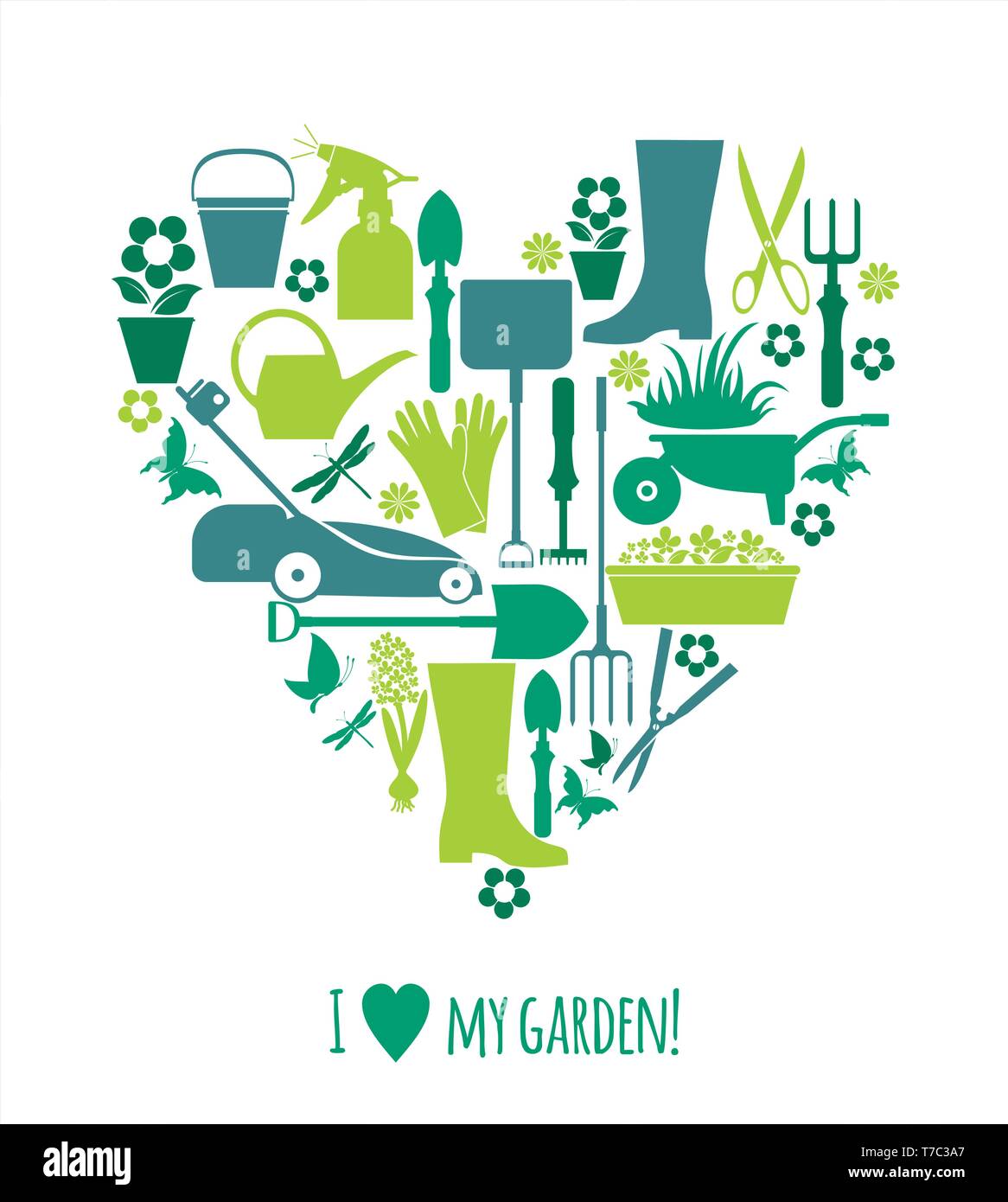 Garden icons illustration. Vector stock illustration Stock Vector Image ...