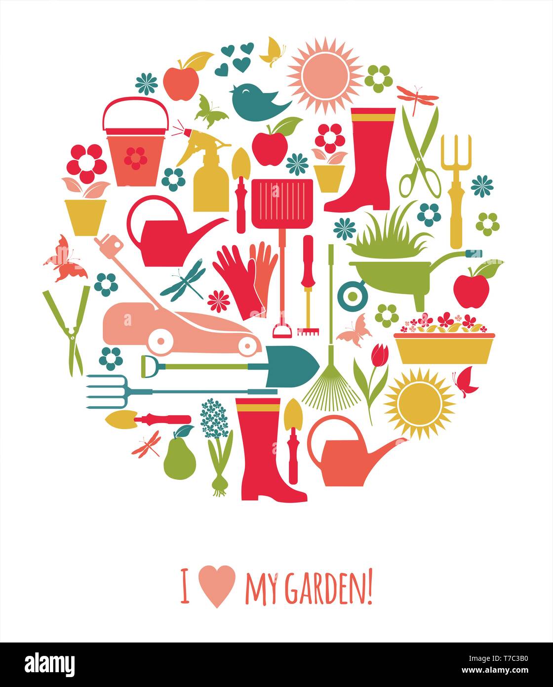 Garden icons illustration. Vector stock illustration Stock Vector Image ...