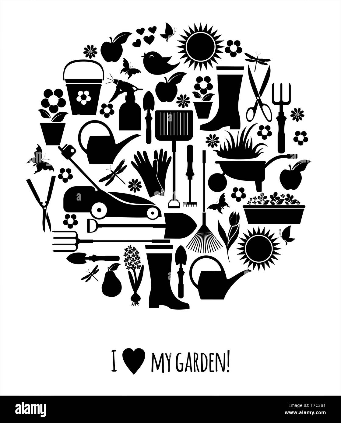 Garden icons illustration. Vector stock illustration Stock Vector Image ...